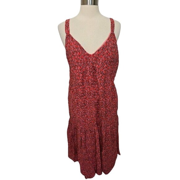 Joie Sleeveless Midi Printed Dress Size Large Red Print Casual - Picture 2 of 8